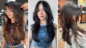 Long Wolf Cut With Bangs